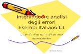 Interlingua e analisi degli errori Esempi Italiano L1 La produzione scritta di un testo argomentativo Cristina Bottino.