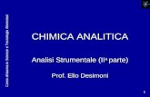 1 CHIMICA ANALITICA Analisi Strumentale (II a parte) Prof. Elio Desimoni.