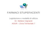 FARMACI STUPEFACENTI Legislazione e modalità di utilizzo Dr. Stefano Vignaroli ASUR – Zona Territoriale 7.