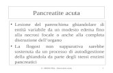 Pancreatite acuta Lesione del parenchima ghiandolare di entità variabile da un modesto edema fino alla necrosi focale o anche alla completa distruzione.