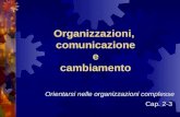 Organizzazioni, comunicazione e cambiamento Orientarsi nelle organizzazioni complesse Cap. 2-3.