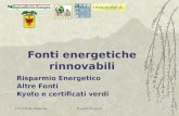 I.T.I.S.Nullo Bldini RaProgetto Integrato1 Fonti energetiche rinnovabili Risparmio Energetico Altre Fonti Kyoto e certificati verdi.
