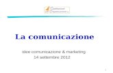 1 La comunicazione idee comunicazione & marketing 14 settembre 2012.