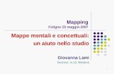 0 Mapping Foligno 23 maggio 2007 Mappe mentali e concettuali: un aiuto nello studio Giovanna Lami Sezione A.I.D. Modena.