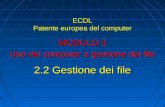 ECDL Patente europea del computer MODULO 2 Uso del computer e gestione dei file 2.2 Gestione dei file.