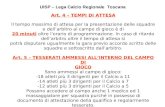 UISP – Lega Calcio Regionale Toscana Art. 4 – TEMPI DI ATTESA Il tempo massimo di attesa per la presentazione delle squadre e dellarbitro al campo di gioco.