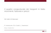 Il quadro congiunturale dei trasporti in Italia: movimenti, fatturato e prezzi Gli indici di fatturato R. Iannaccone, R.D. Cinelli, L. Massimiani Roma,