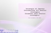 Strategia di Impresa Introduzione all’analisi strategica Strumenti dell’analisi strategica Anno Accademico 2011/2012.