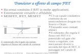 1 LM Fisica A.A.2013/14Fisica dei Dispositivi a Stato Solido - F. De Matteis Transistor a effetto di campo FET Ha ormai sostituito il BJT in molte applicazioni.