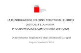 LA RIMODULAZIONE DEI FONDI STRUTTURALI EUROPEI 2007/2013 E LA NUOVA PROGRAMMAZIONE COMUNITARIA 2014/2020 Dipartimento Regionale Fondi Strutturali Europei.