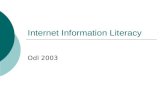 Internet Information Literacy Odl 2003. Sommario.