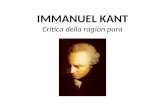 IMMANUEL KANT Critica della ragion pura. 1781 ANNO DI PUBBLICAZIONE Nel 1787 una SECONDA EDIZIONE riveduta e ampliata.