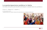 La partecipazione politica in Italia Un’analisi attraverso gli indicatori dell’indagine «Aspetti della vita quotidiana» Orsini S., Allegra S.F., Ioppolo.
