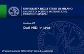 Dati MIDI in Java Lezione 22 Programmazione MIDI (Prof. Luca A. Ludovico)