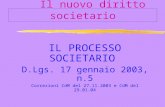 Il nuovo diritto societario IL PROCESSO SOCIETARIO D.Lgs. 17 gennaio 2003, n.5 Correzioni CdM del 27.11.2003 e CdM del 29.01.04.
