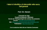 I fattori di infertilità e di infecondità nella vacca. Dati generali Prof. Ch. Hanzen Université de Liège Faculté de Médecine Vétérinaire Service de Thériogenologie.