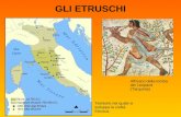 GLI ETRUSCHI Territorio nel quale si sviluppa la civiltà Etrusca. Affresco della tomba dei Leopardi (Tarquinia)