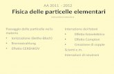 Fisica delle particelle elementari RIVELATORI DI PARTICELLE AA 2011 - 2012 Passaggio delle particelle nella materia Ionizzazione (Bethe-Bloch) Bremsstrahlung.