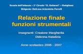 Relazione finale funzioni strumentali Insegnanti: Creatore Margherita Didonna Natalizia Didonna Natalizia Anno scolastico 2006 - 2007 Scuola dell’Infanzia.