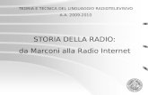 TEORIA E TECNICA DEL LINGUAGGIO RADIOTELEVISIVO A.A. 2009-2010 STORIA DELLA RADIO: da Marconi alla Radio Internet.