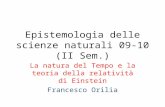 Epistemologia delle scienze naturali 09-10 (II Sem.) La natura del Tempo e la teoria della relatività di Einstein Francesco Orilia.