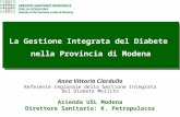 La Gestione Integrata del Diabete nella Provincia di Modena Anna Vittoria Ciardullo Referente regionale della Gestione Integrata del Diabete Mellito Azienda.