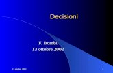 13 ottobre 20021 Decisioni F. Bombi 13 ottobre 2002.