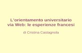 L’orientamento universitario via Web: le esperienze francesi di Cristina Castagnola.