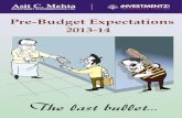 Pre Budget Expectations 2013-14