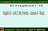 English 8 – Unit 1:My Friends – Lesson 4 - Read