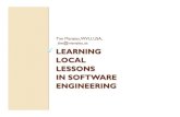 Learning Local Lessons in Software Engineering