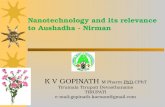 Nano technology and its releavance to aushadha   nirman 08072013
