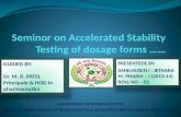 Seminor on accelerated stability testing of dosage forms sahil