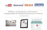 Plattformen, Contentkosten, Paid-Content - Medienmodelle im Internet