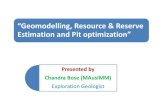 Geomodelling, resource & reserve estimation using mining software
