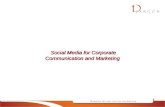 Social Media For Marketing And Corporate Communication