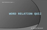 Word relation quiz 1