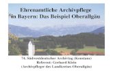 Ehrenamtliche Archivpflege in Bayern: Das Beispiel Oberallgäu
