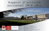 Rapport d’activité personnel 2010 2011