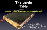 The Table of the Lord: Lesson 1  Old Testament