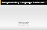 Programming Language Selection