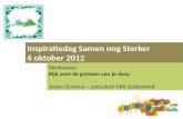 Inspiratiedag Samen nog Sterker 6 oktober 2012 Werksessie Kijk over de grenzen van je dorp Josien Durieux – consulent VKK Gelderland.