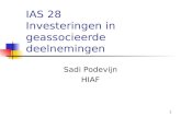 1 IAS 28 Investeringen in geassocieerde deelnemingen Sadi Podevijn HIAF.