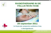 RADIOTHERAPIE IN DE PALLIATIEVE FASE 29 september 2011 2e Regionale symposium palliatieve Zorg ‘s-Hertogenbosch.