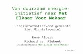 Van duurzaam energie-initiatief naar Met Elkaar Voor Mekaar Raadsinformatieavond gemeente Sint Michielsgestel René Albers Richard van Alebeek Initiatiefgroep.