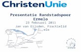 Presentatie Randstadspoor Ermelo 23 februari 2011 Jan van Eijsden, Fractielid CU Ermelo.