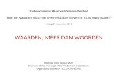 Studievoormiddag HR-netwerk Vlaamse Overheid “Hoe de waarden Vlaamse Overheid doen leven in jouw organisatie?” vrijdag 29 november 2013 WAARDEN, MEER DAN.