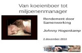 Van koeienboer tot miljoenenmanager Rendement door Samenwerking Johnny Hogenkamp 2 december 2010.