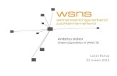 Ambities stellen Onderwijsprofielen in WSNS-ZK Lucas Rurup 22 maart 2012.