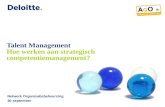 Netwerk Organisatiebeheersing 30 september Talent Management Hoe werken aan strategisch competentiemanagement?